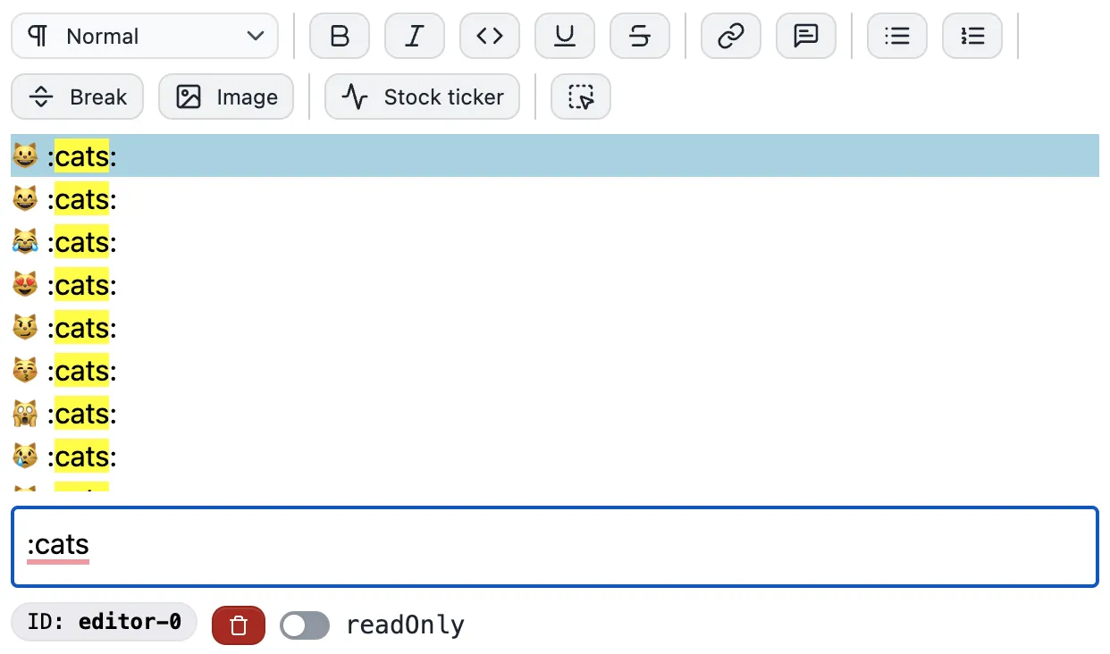 Emoji picker in Portable Text Editor